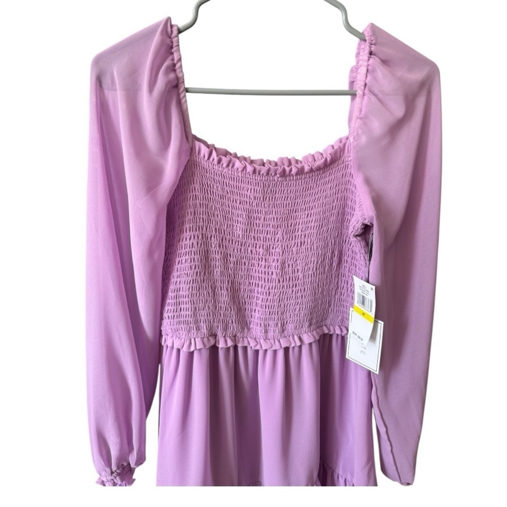 1.State‎ Chiffon Smocked Mini Dress Violet Tulle - Picture 5 of 8